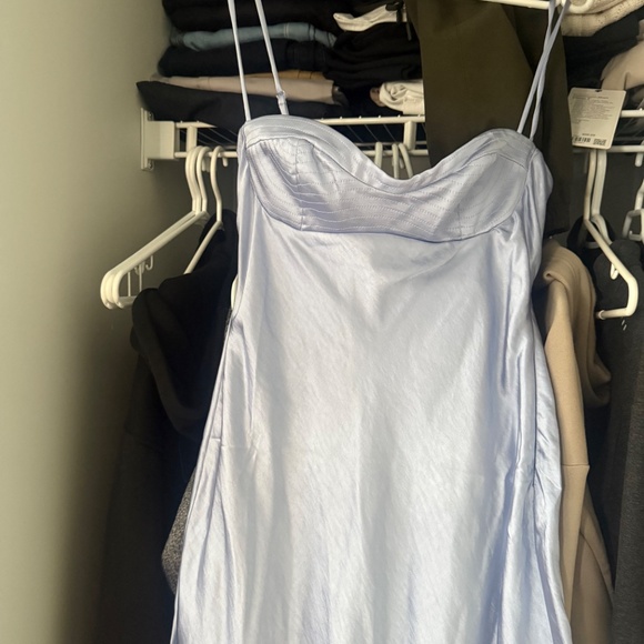 Oh Polly dress 	 SATIN SOFT CUP A-LINE MINI DRESS IN PERIWINKLE - Picture 2 of 5